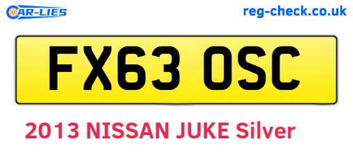 FX63OSC are the vehicle registration plates.