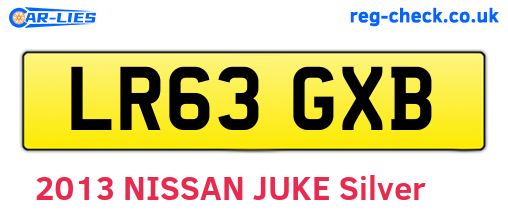 LR63GXB are the vehicle registration plates.