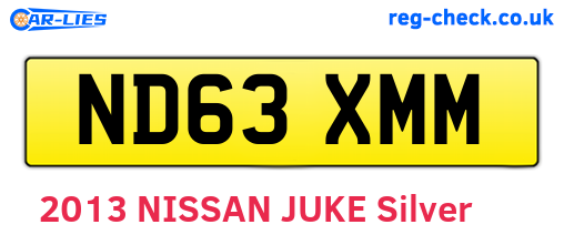 ND63XMM are the vehicle registration plates.