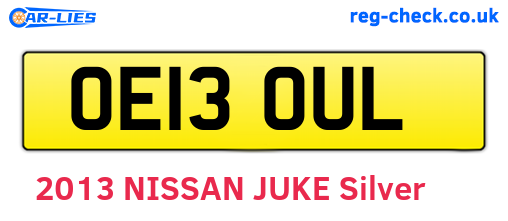 OE13OUL are the vehicle registration plates.