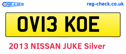 OV13KOE are the vehicle registration plates.