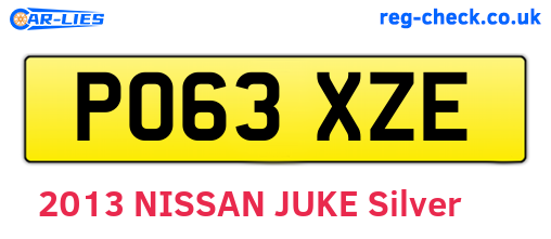 PO63XZE are the vehicle registration plates.