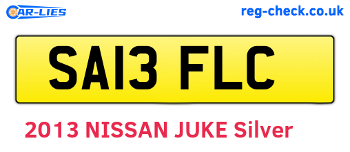 SA13FLC are the vehicle registration plates.