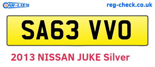 SA63VVO are the vehicle registration plates.