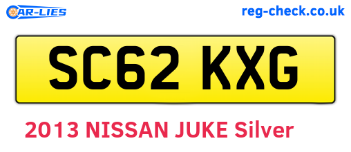 SC62KXG are the vehicle registration plates.