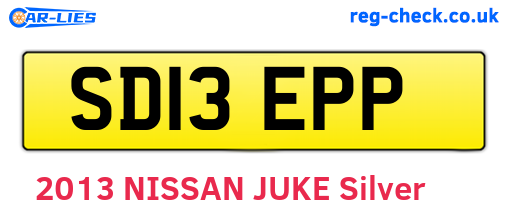 SD13EPP are the vehicle registration plates.