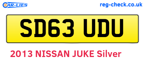 SD63UDU are the vehicle registration plates.