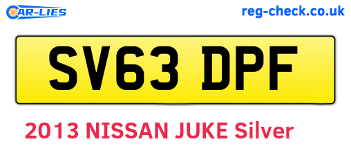 SV63DPF are the vehicle registration plates.