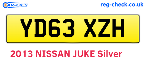 YD63XZH are the vehicle registration plates.