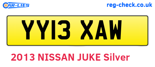 YY13XAW are the vehicle registration plates.
