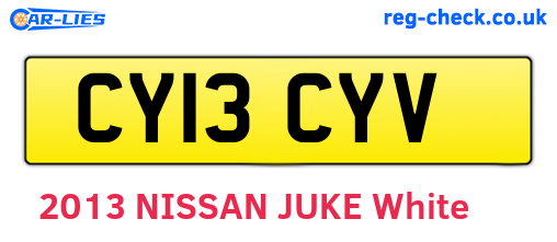 CY13CYV are the vehicle registration plates.