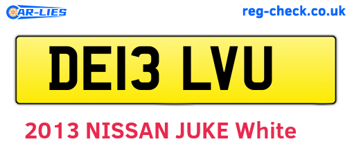 DE13LVU are the vehicle registration plates.