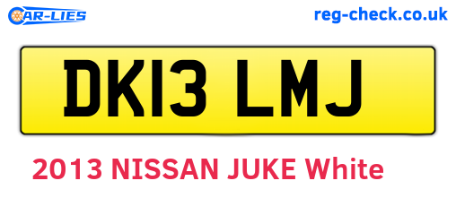 DK13LMJ are the vehicle registration plates.