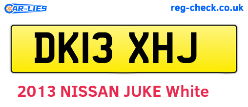DK13XHJ are the vehicle registration plates.