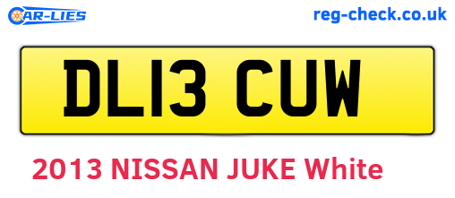 DL13CUW are the vehicle registration plates.