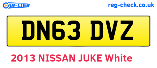 DN63DVZ are the vehicle registration plates.