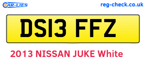 DS13FFZ are the vehicle registration plates.