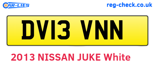 DV13VNN are the vehicle registration plates.
