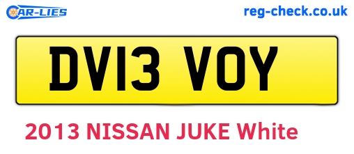 DV13VOY are the vehicle registration plates.