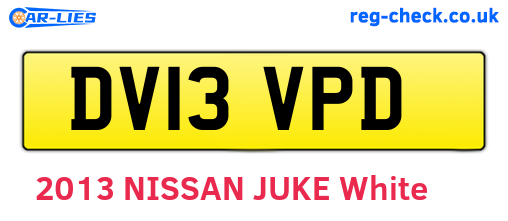 DV13VPD are the vehicle registration plates.