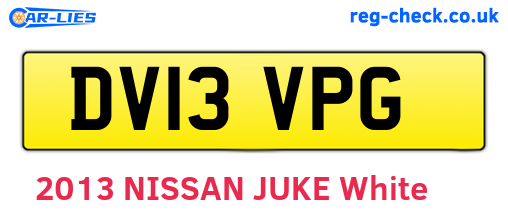 DV13VPG are the vehicle registration plates.