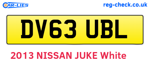 DV63UBL are the vehicle registration plates.
