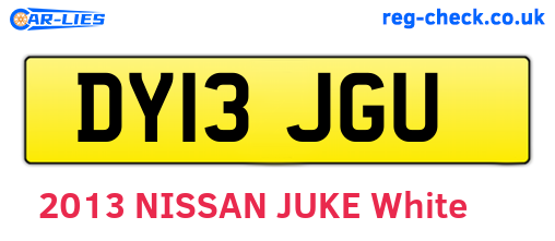 DY13JGU are the vehicle registration plates.