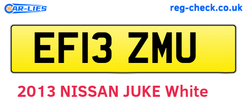 EF13ZMU are the vehicle registration plates.