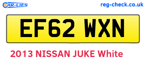 EF62WXN are the vehicle registration plates.