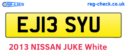 EJ13SYU are the vehicle registration plates.