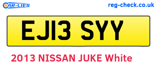 EJ13SYY are the vehicle registration plates.