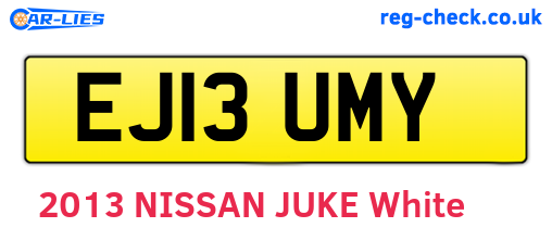 EJ13UMY are the vehicle registration plates.