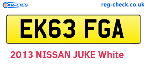 EK63FGA are the vehicle registration plates.