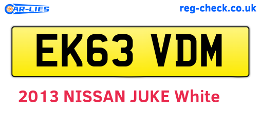 EK63VDM are the vehicle registration plates.
