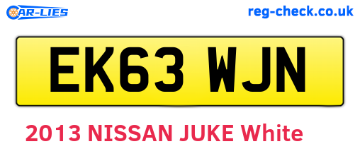 EK63WJN are the vehicle registration plates.