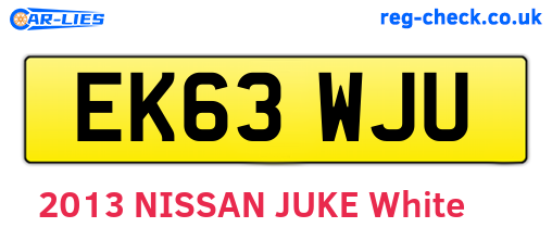 EK63WJU are the vehicle registration plates.