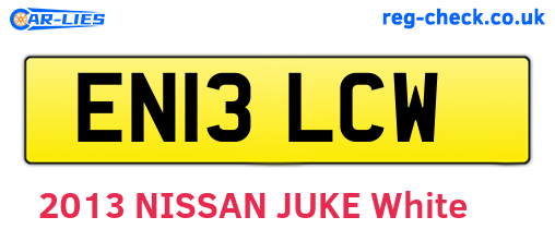EN13LCW are the vehicle registration plates.