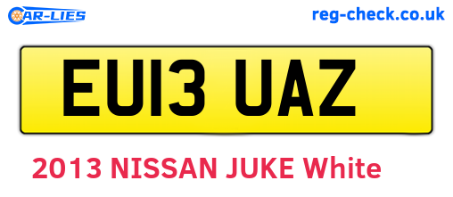 EU13UAZ are the vehicle registration plates.
