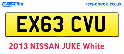 EX63CVU are the vehicle registration plates.