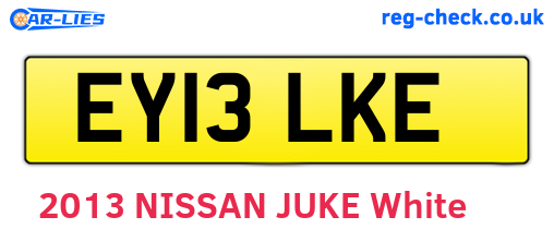 EY13LKE are the vehicle registration plates.