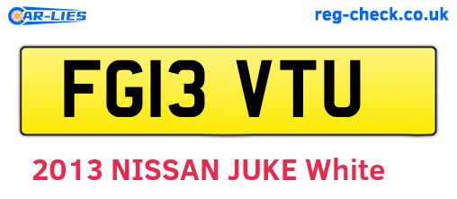 FG13VTU are the vehicle registration plates.