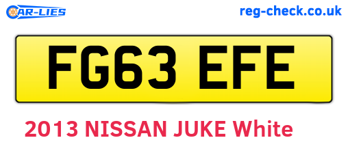 FG63EFE are the vehicle registration plates.