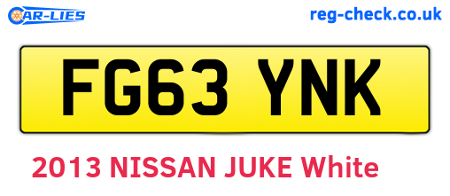 FG63YNK are the vehicle registration plates.