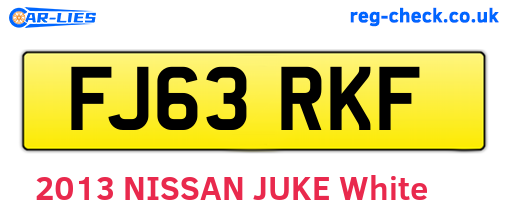 FJ63RKF are the vehicle registration plates.