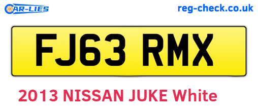 FJ63RMX are the vehicle registration plates.