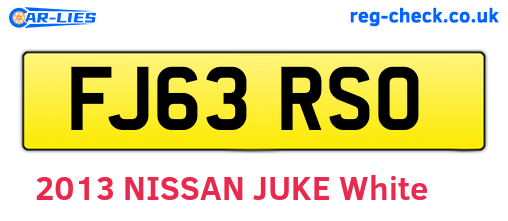 FJ63RSO are the vehicle registration plates.