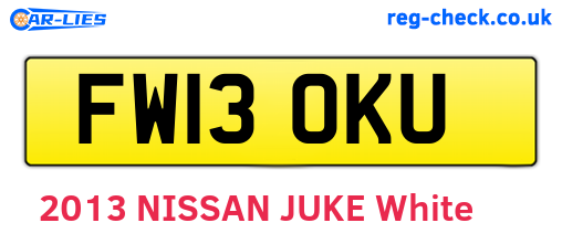 FW13OKU are the vehicle registration plates.