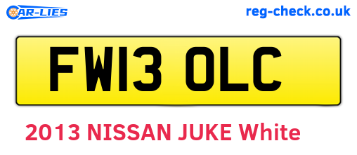 FW13OLC are the vehicle registration plates.
