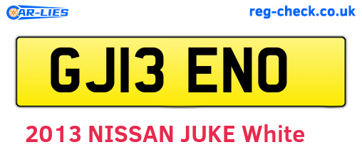 GJ13ENO are the vehicle registration plates.