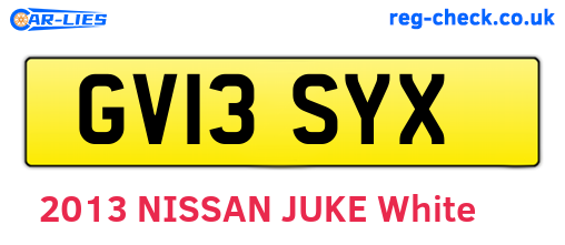 GV13SYX are the vehicle registration plates.